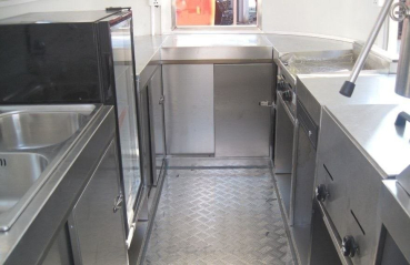 Retro Stainless Steel Food Trailer PSS3021 im US-Retro-Design mit Edelstahl